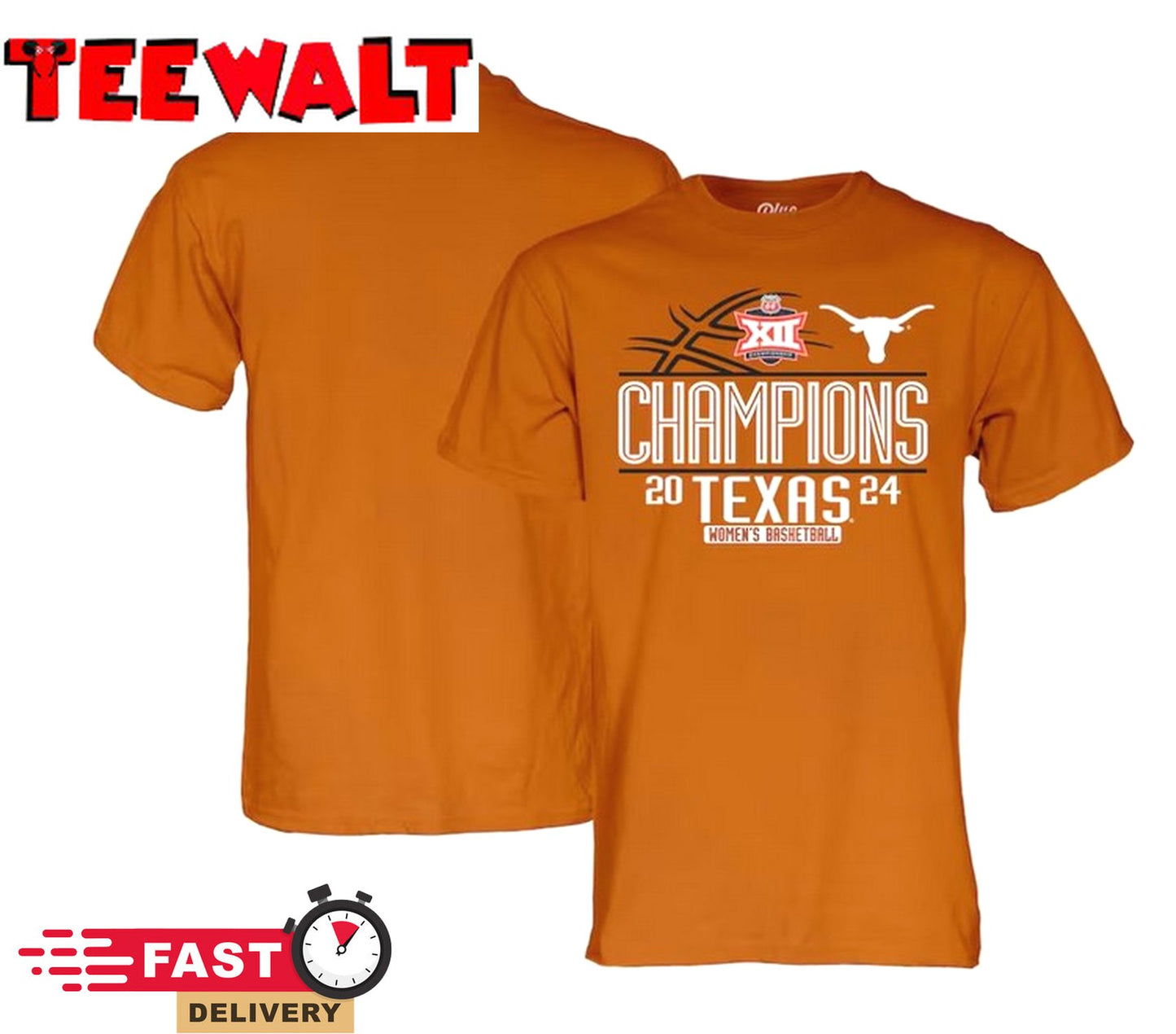 Texas Longhorns 2024 Big 12 Women's Basketball Champions T-Shirt