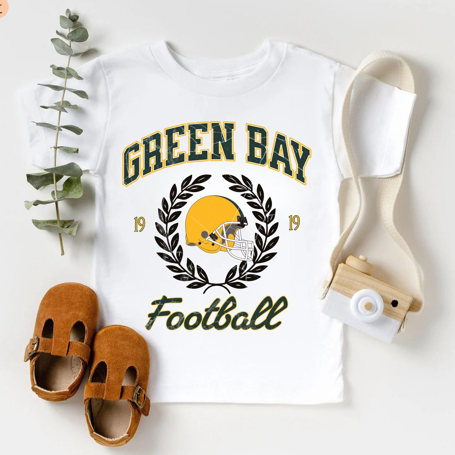 Green Bay Football Toddler Shirt, Vintage Retro Kids Game Day Apparel