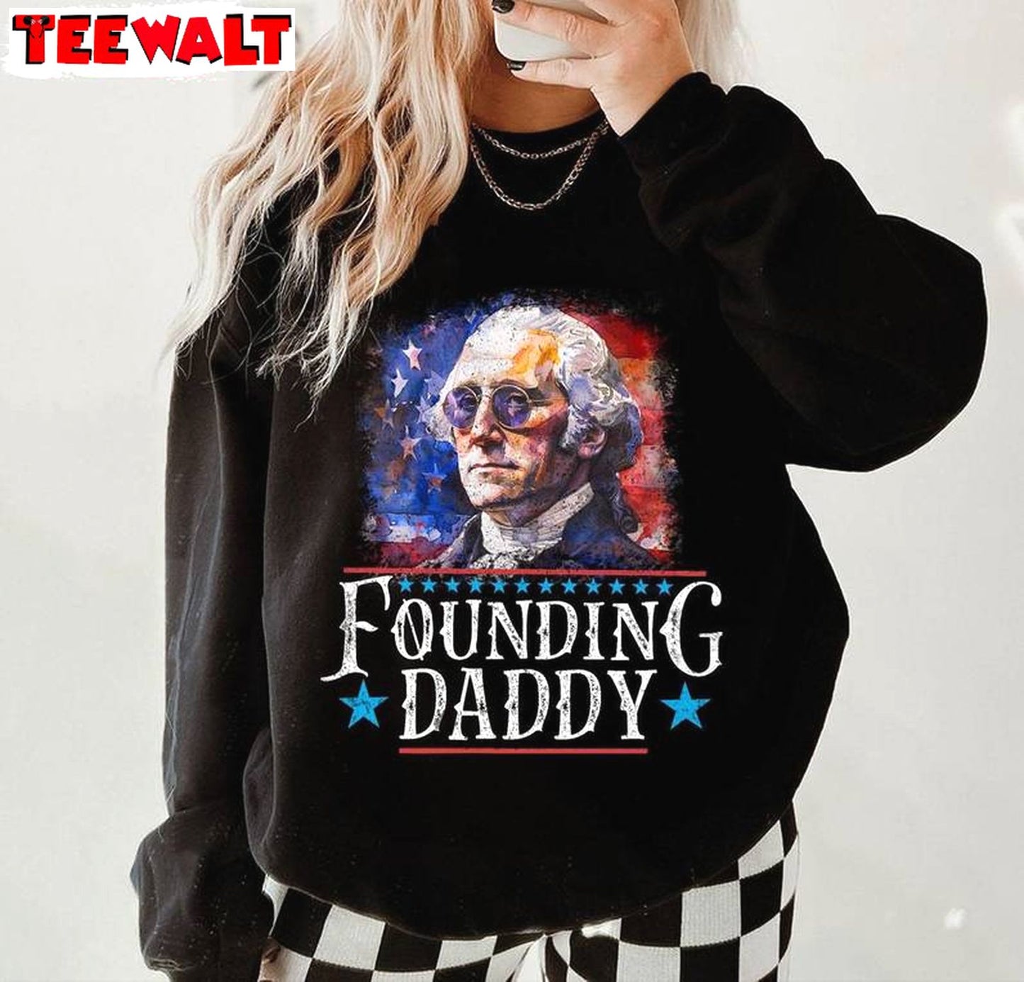 Limited Founding Daddy Shirt, Creative Dad Humorous Tee Tops Sweater