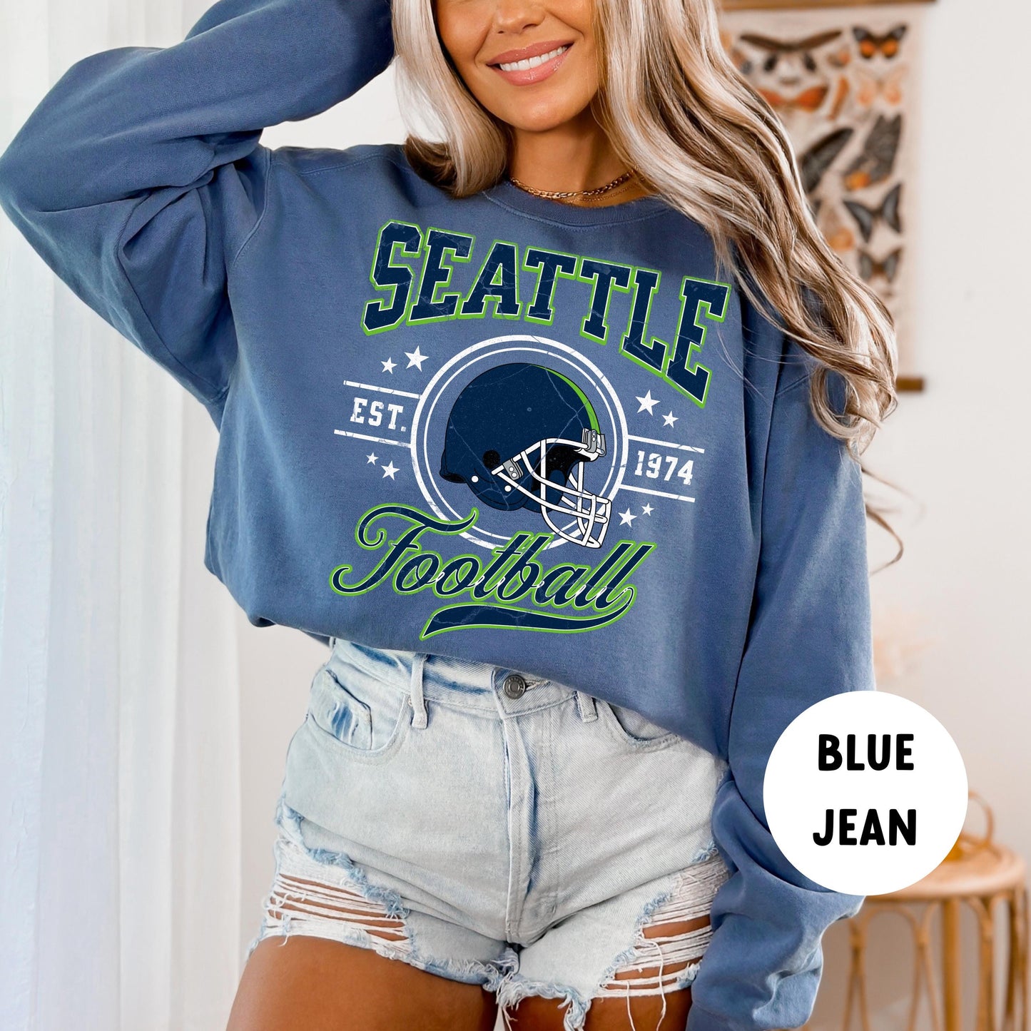 Seattle Football Sweatshirt, Retro Seahawks Crewneck, Vintage T-Shirt