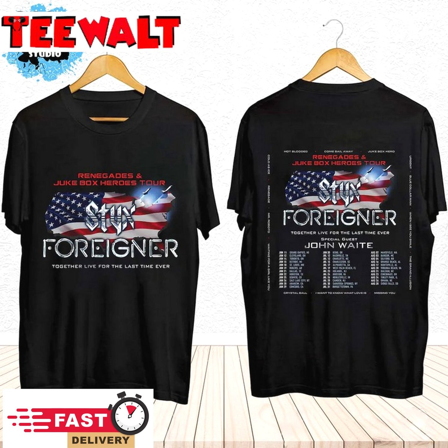 Styx and Foreigner Summer 2024 Tour Shirt, Styx and Foreigner Band Fan Shirt