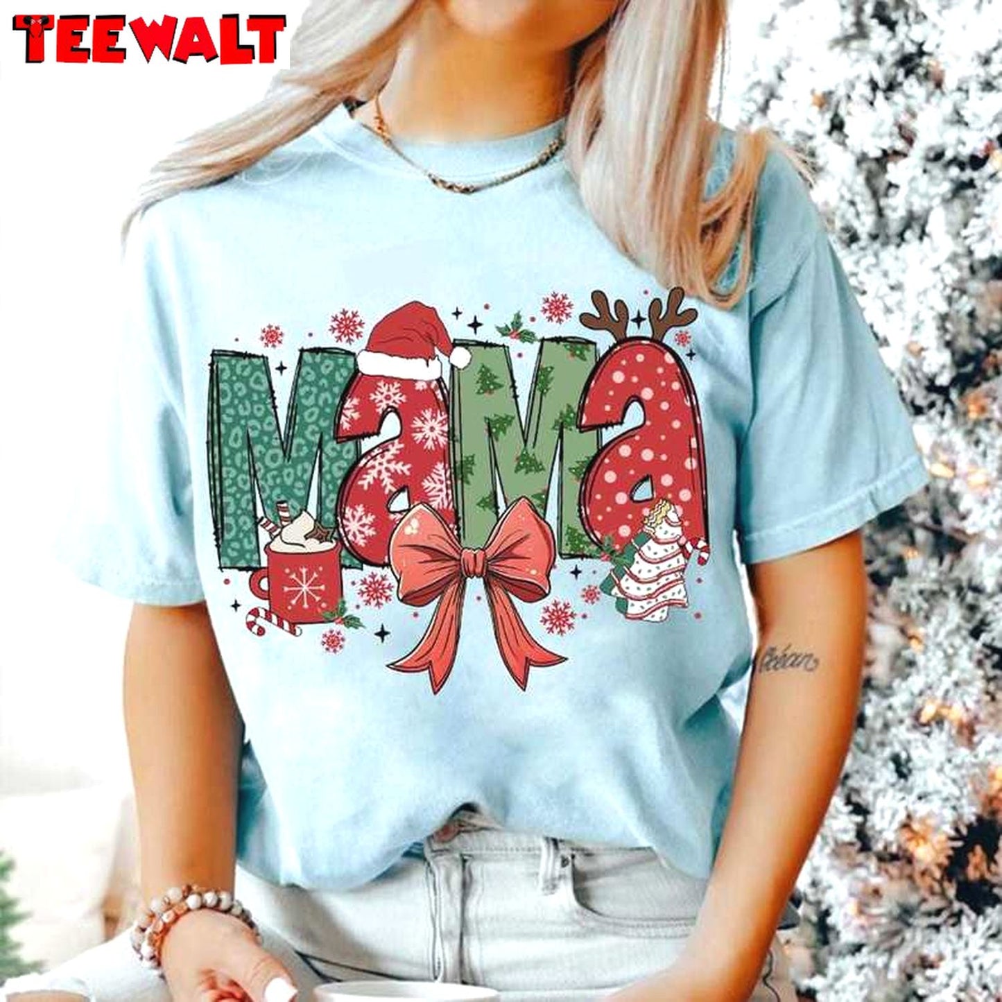 Christmas Mama Coquette Sweatshirt, Christmas Tree Cake Shirt