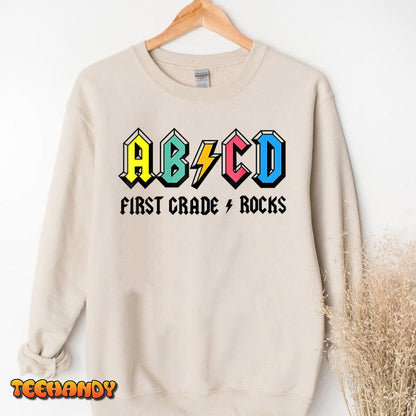 ABCD First Grade Rocks Back To School 1st Grade Teacher T-Shirt