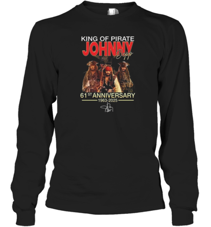 Johnny Depp King Of Pirate 61St Anniversary 1963 2025 Signature T-Shirt