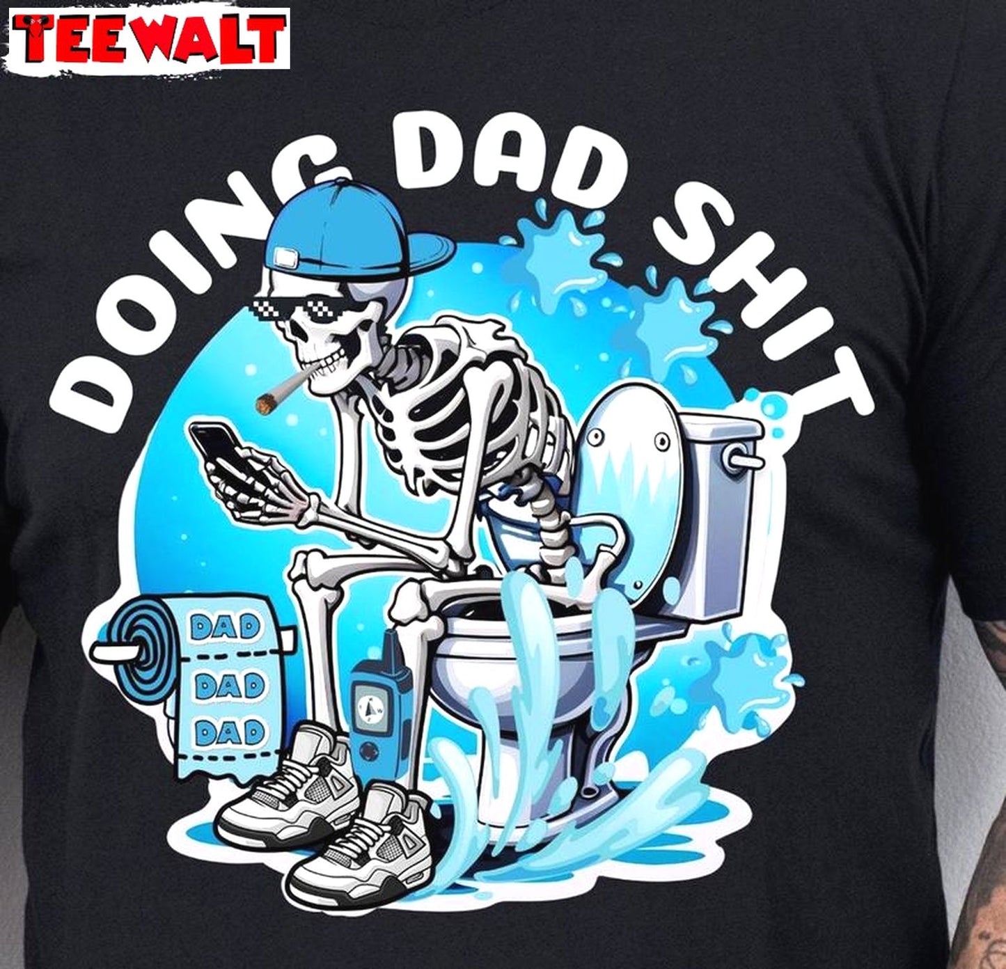 Groovy Doing Dad Shit Shirt, Creative Dad Joke Crewneck Long Sleeve