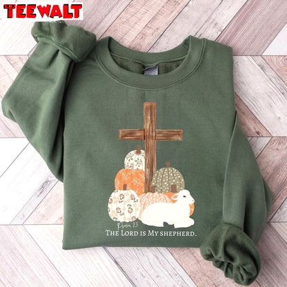 The Lord Is My Shepherd Fall Sweatshirt, Pumpkin Fall Shirt