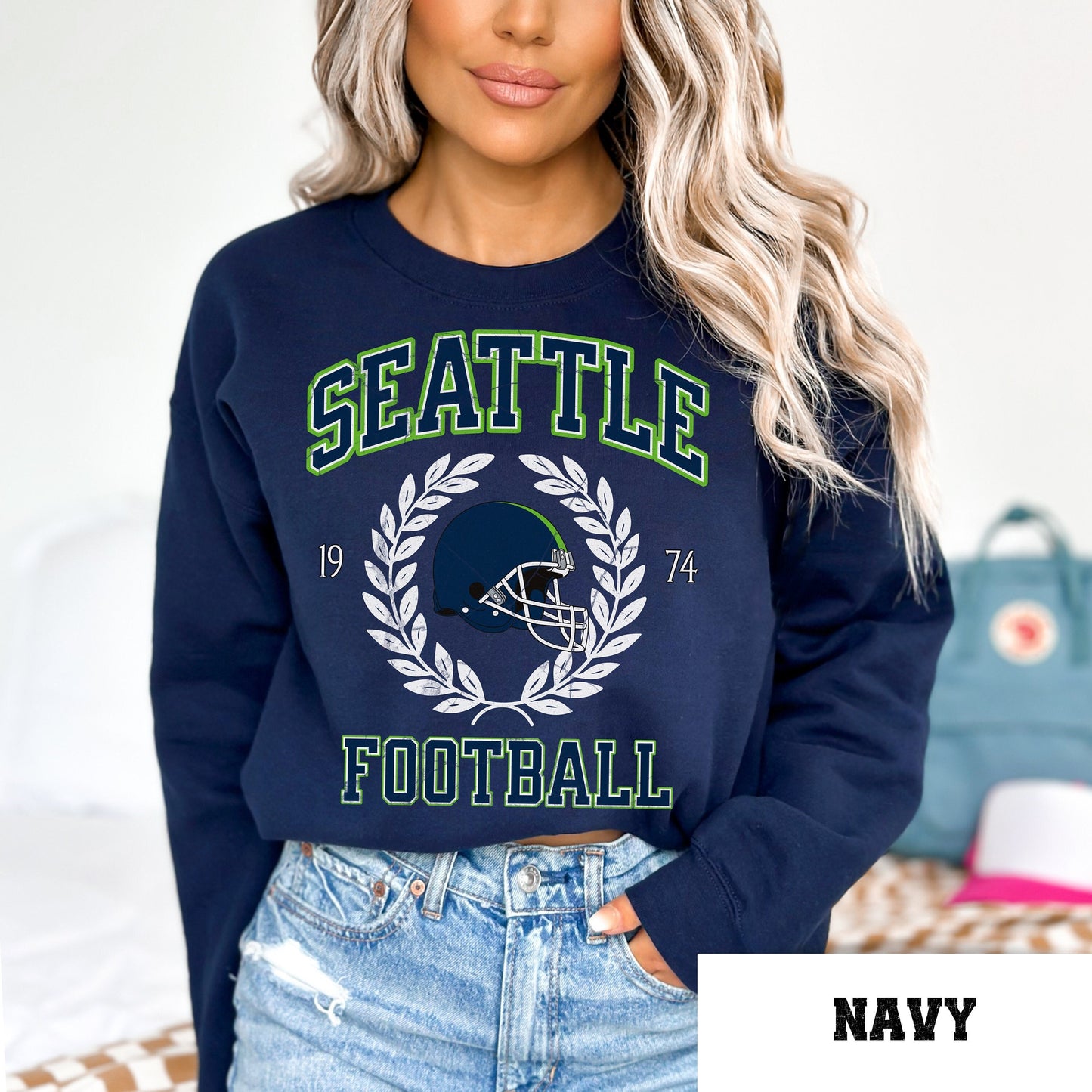 Seattle Football Sweatshirt, Vintage Seahawks Crewneck, Retro Gift Idea