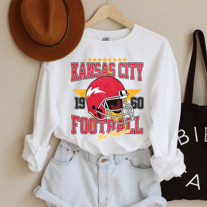 Kansas City Football Sweatshirt, Vintage Chief Crewneck Shirt