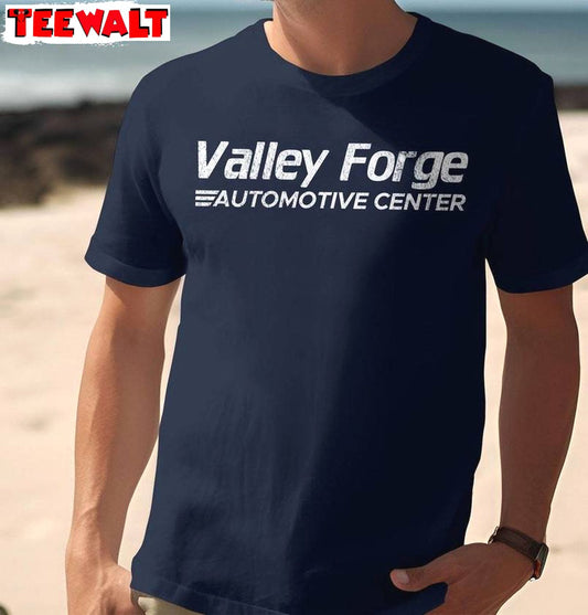 Neutral Car Enthusiast Sweatshirt , Groovy Valley Forge Automotive Center Shirt Sweater