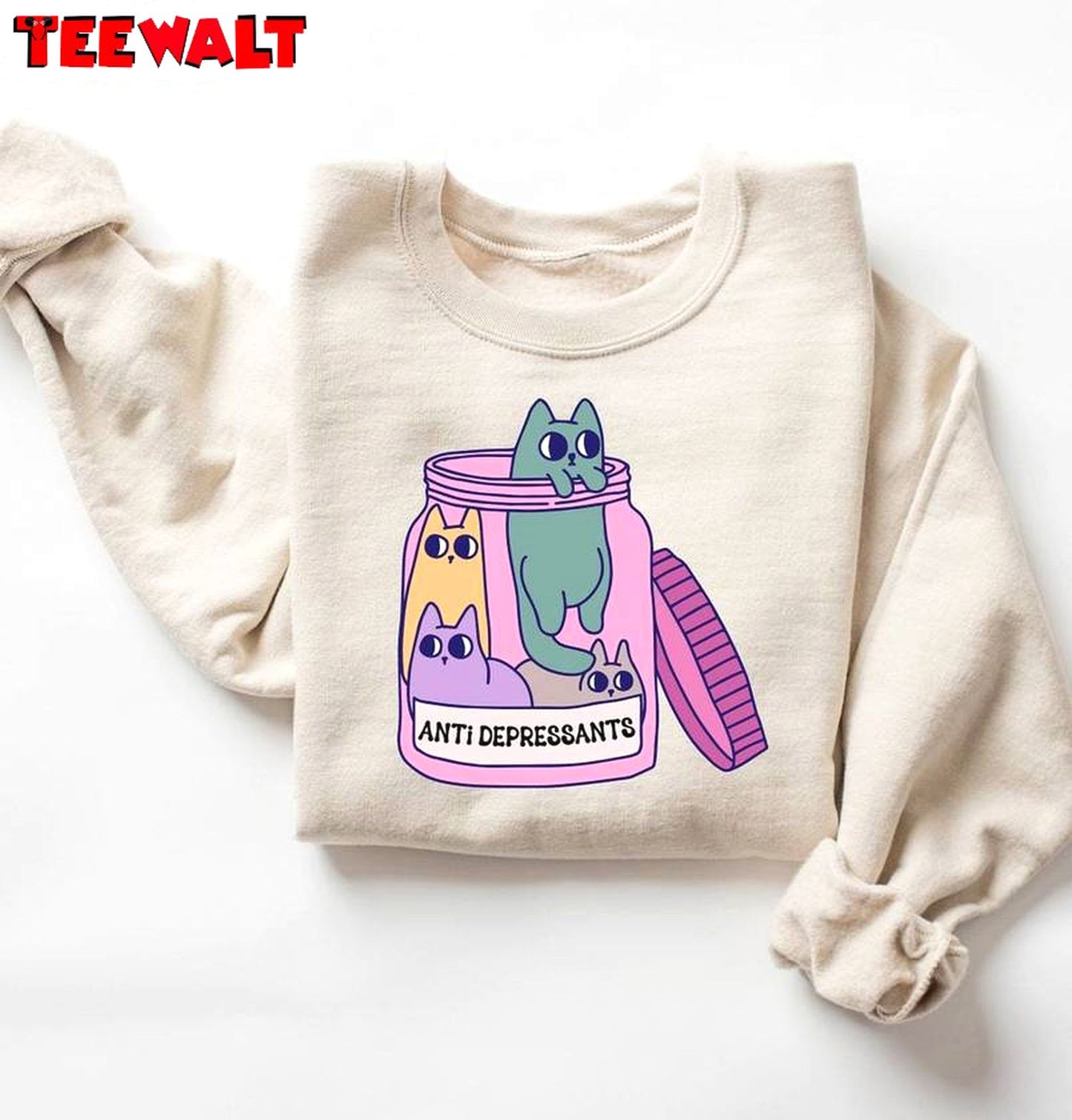 Awesome Cat Mom Sweatshirt , Must Have Antidepressant Cat