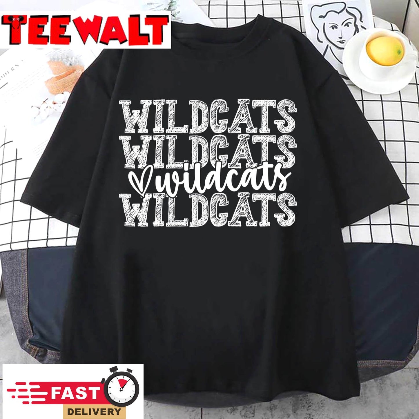 Wildcats Spirit Wear Game Day School Mascot Sport Fan Team T-Shirt