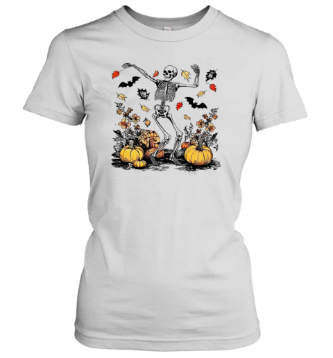 Dancing Skeleton Pumpkin Skeleton Spooky Season T-Shirt