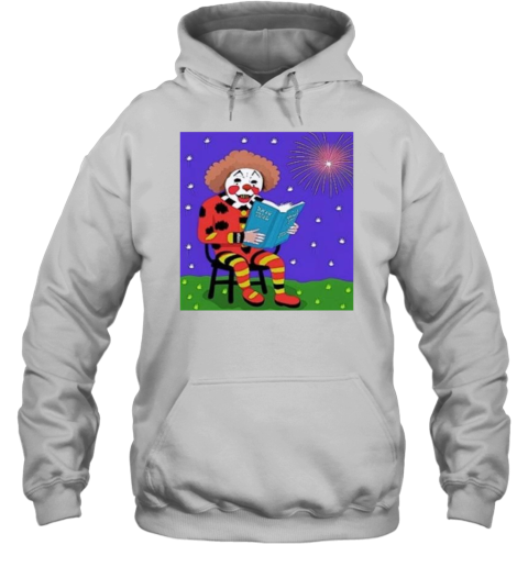 Ai Generated Old Clown Reading Book T-Shirt