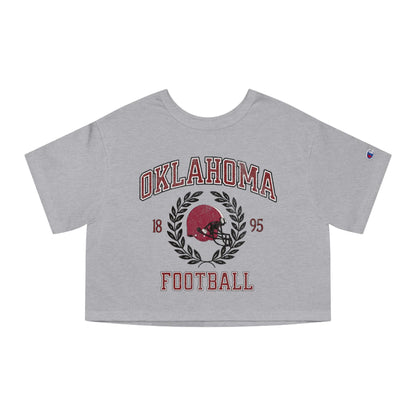 Oklahoma Football Baby Tee Crop Top - College Game Day Varsity Shirt