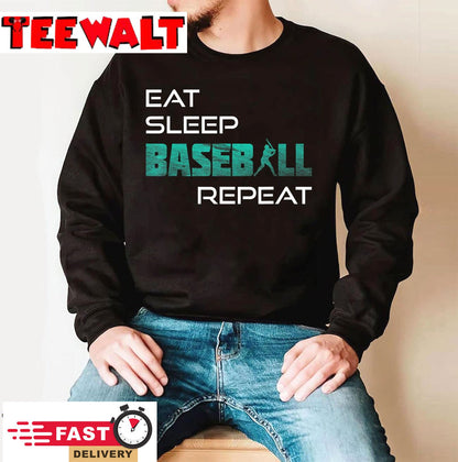 Eat Sleep Baseball Repeat Baseball Mom Player Fan T-Shirt