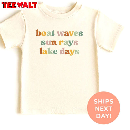 And Onesie Reg Summer Vacation T Shirt, Boat Waves Sun Rays Lake Days Shirt Sweater