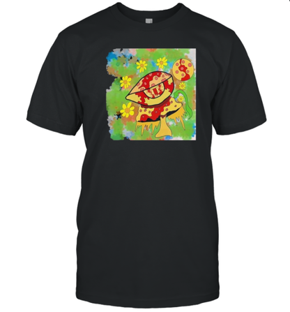 Drawing Painting Pizza Mushroom Snake Flowers T-Shirt