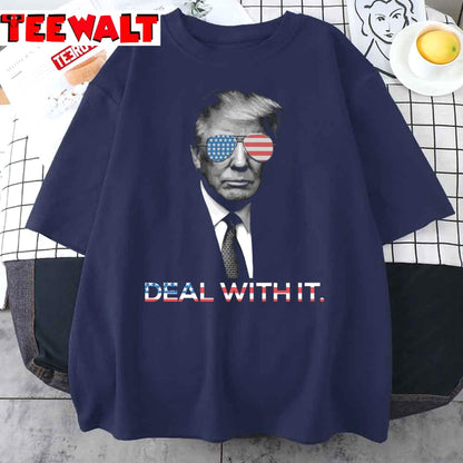 Trump Deal With It American Flag Unisex T-Shirt