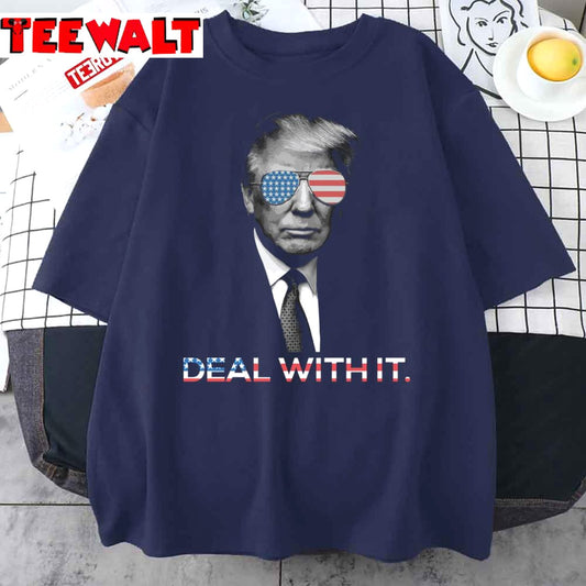 Trump Deal With It American Flag Unisex T-Shirt