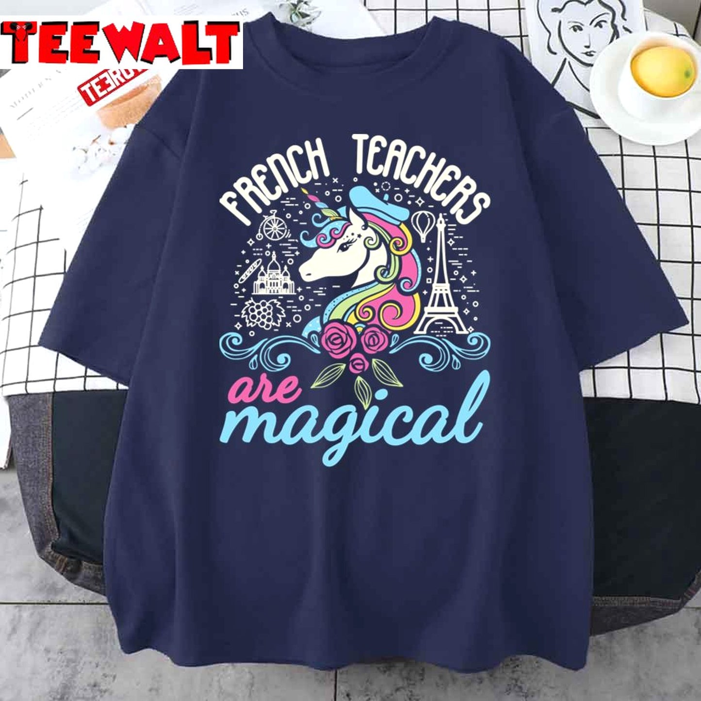 French Teachers Are Magical Cute Teacher Unicorn Unisex T-Shirt