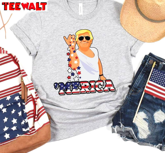 Cool Design Trump 'Merica Shirt, 4th Of July