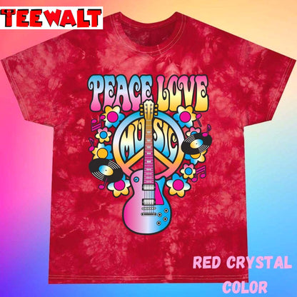 Peace, Love And Music Unisex Tie Dye Tee