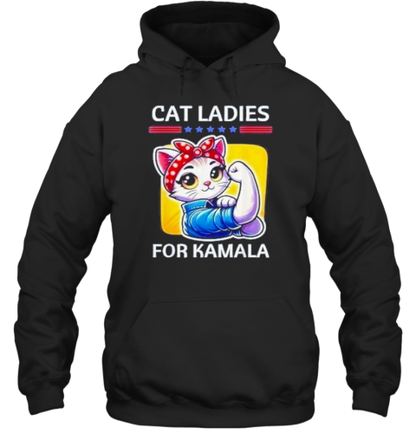 Cat Ladies For Kamala Harris 2024 Childless Cat Lady T-Shirt