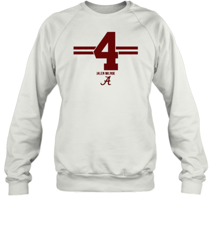 Alabama Football Jalen Milroe 4 Stripe Number And Name T-Shirt