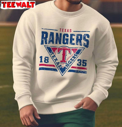 Texas Rangers Distressed Logo Unisex T Shirt, Trendy Texas Rangers Shirt Sweater