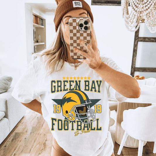 Comfort Colors Vintage Style Green Bay Football Packer Shirt