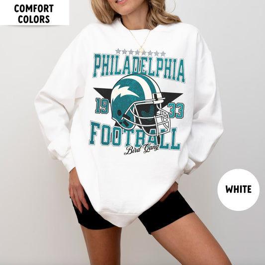 Comfort Colors Philadelphia Football Sweatshirt - Vintage Jason Kelce Eagle Design