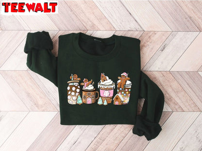 Gingerbread Christmas Coffee Shirt, Gingerbread Christmas Coffee Shirt, Hoodies, Long Sleeve Cotton