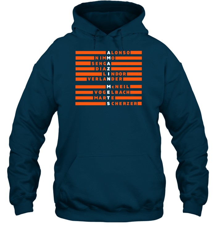 Amazin Mets Alonso Nimmo Senga Diaz Lindor Verlander Mcneil Vogelbach Marte Scherzer Hoodie