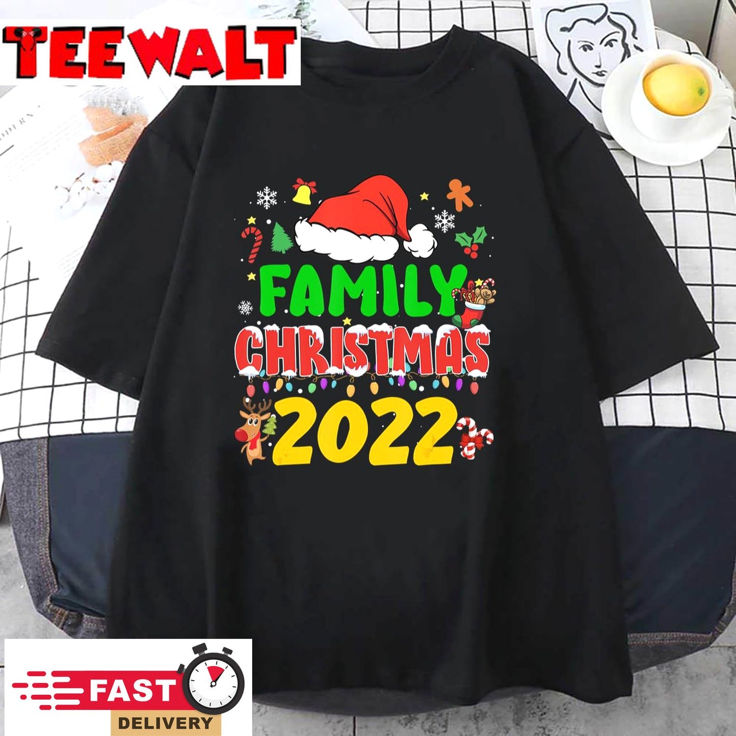 Matching Family Christmas 2022 Team Santa Elf Squad Pajamas T-Shirt