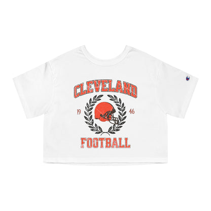 Cleveland Football Retro Crop Top Shirt - Game Day Vintage Outfit