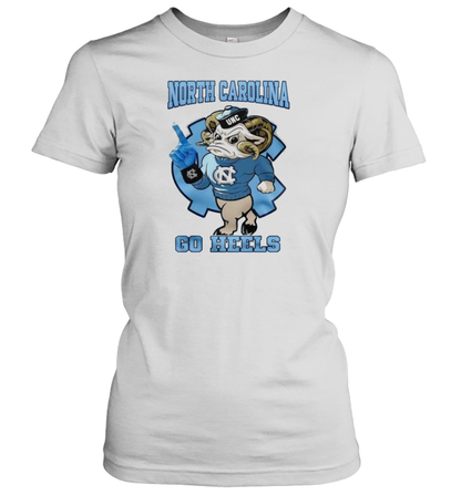 North Carolina Tar Heels Football Go Heels Blue Mascot T-Shirt