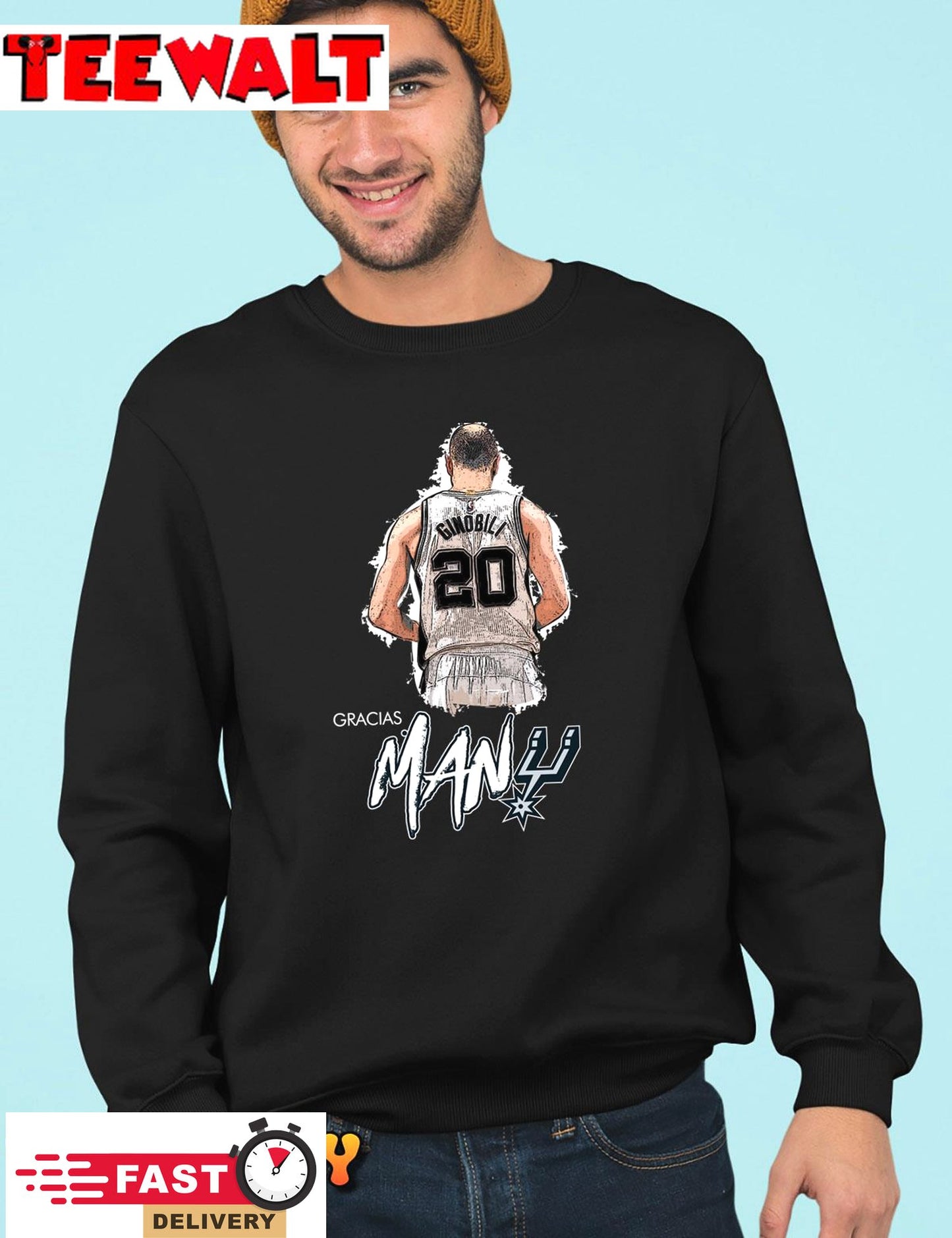 San Antonio Basketball Fan Manu Ginobili T Shirt