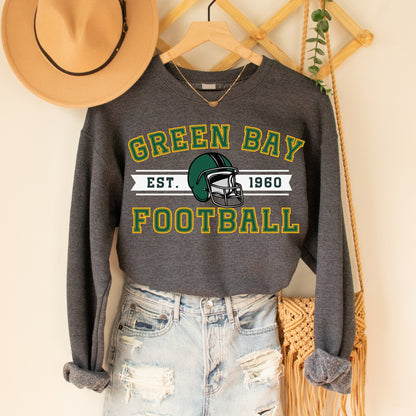 Vintage Style Green Bay Packers Football Sweatshirt Crewneck Sweater