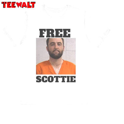 New Rare Free Scottie Shirt, Funny Scottie Mugshot Crewneck Long Sleeve