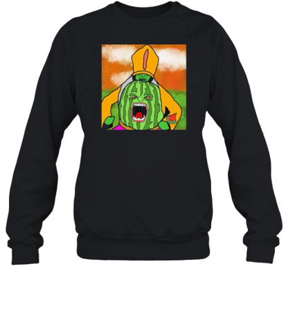 Drawing Painting Angry Watermelon Priest T-Shirt