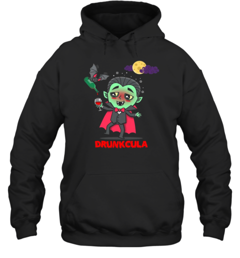 Drunkcula Funny Cute Drunk Dracula Vampire Halloween Cartoon by Boggs Nicolas T-Shirt