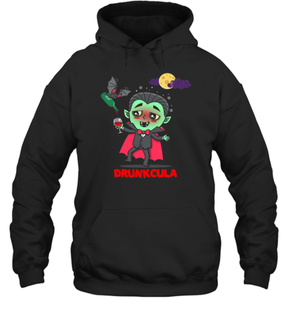 Drunkcula Funny Cute Drunk Dracula Vampire Halloween Cartoon by Boggs Nicolas T-Shirt