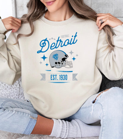 Vintage Detroit Lions Sweatshirt - Retro Fan Crewneck Shirt