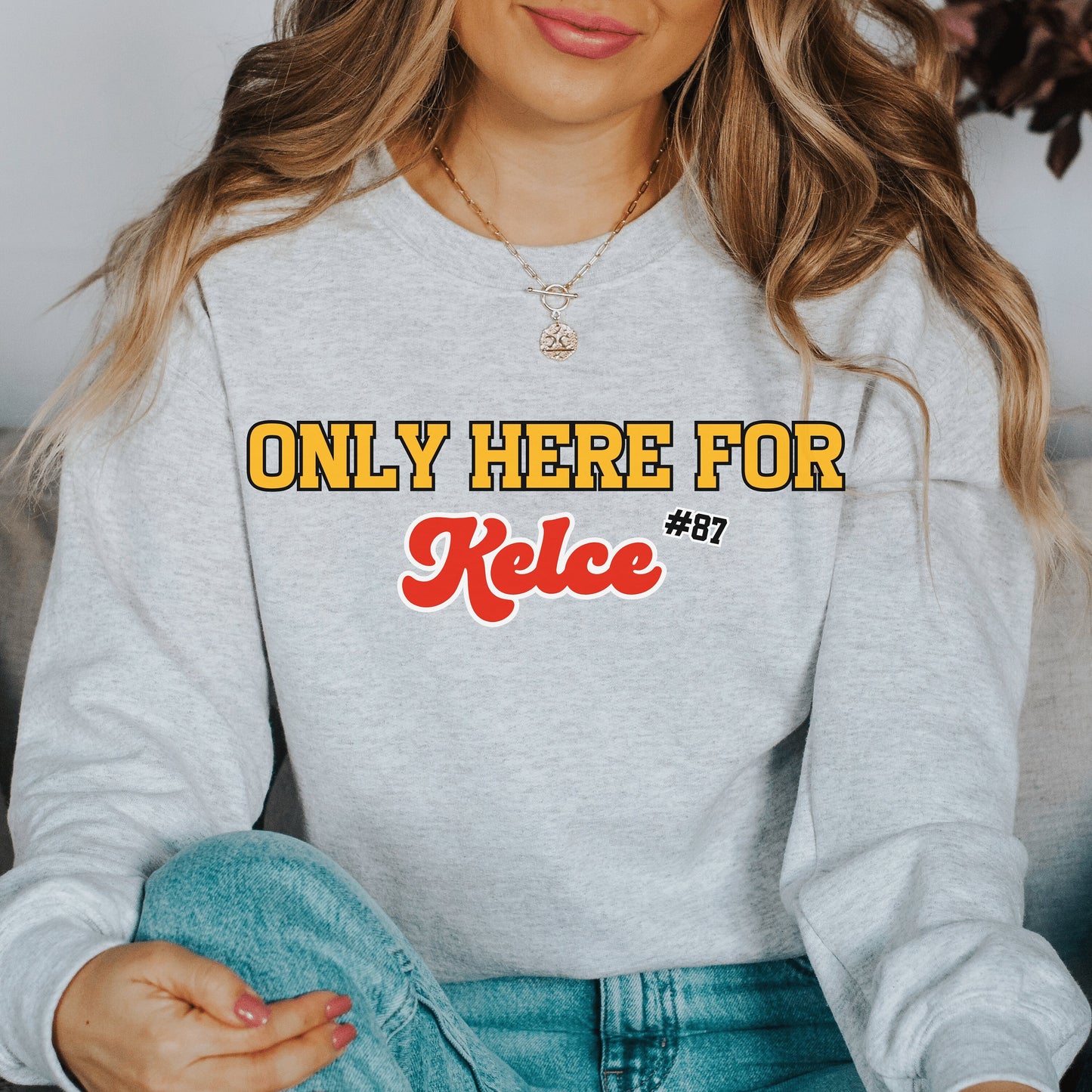 Travis Kelce Football Crewneck Sweatshirt Gift for Kansas City Fans