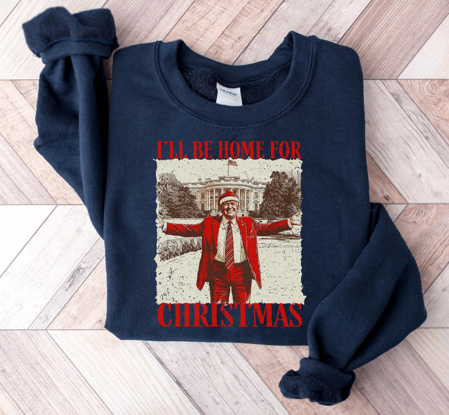 Humorous Trump Christmas I'll Be Home Shirt