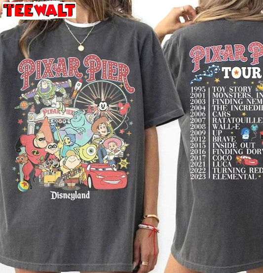 Trendy Pixar Pier Disneyland Shirt, Disneyland Pixar Fest 2024 Crewneck Long Sleeve