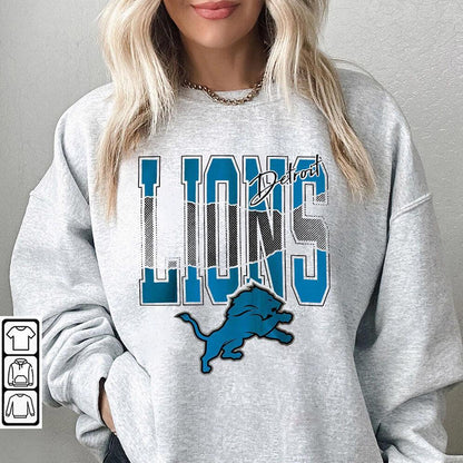 Vintage Detroit Lions Football Sweatshirt - Perfect For Fans