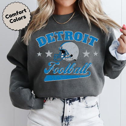 Detroit Football Vintage Design Sweatshirt - Retro Lions