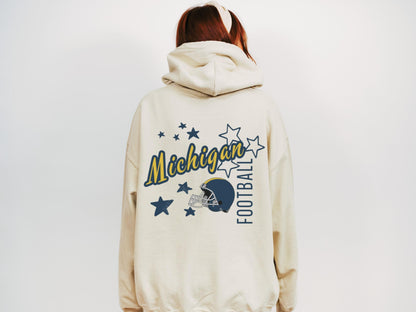 Michigan Football Sweatshirt, U Of M Fan Gift, Unisex Hoodie