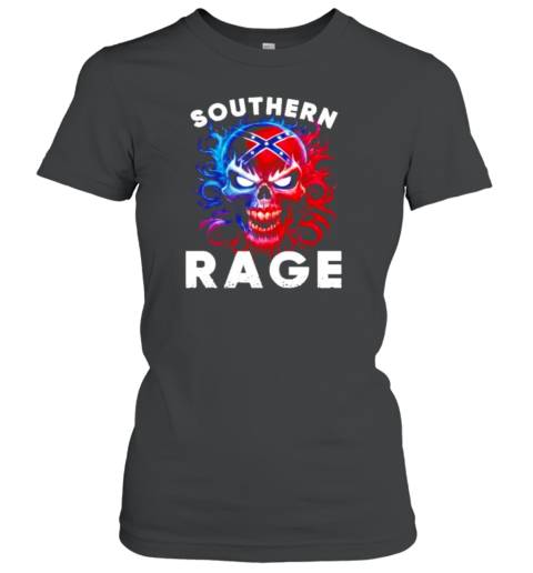 Confederate Flag Southern Rage Angry Skull T-Shirt